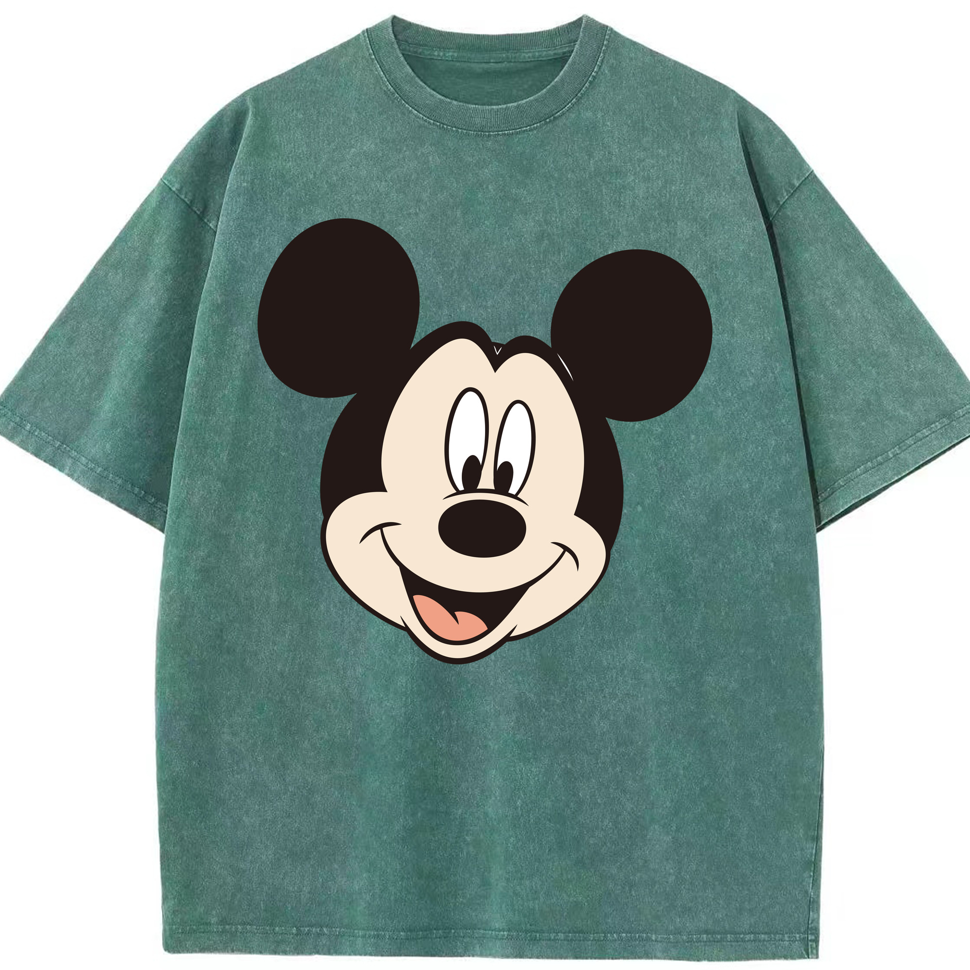 （画像用） ミッキーマウス Mickey Mouse 綿100% ヴィンテージ風 半袖Tシャツ（フロントプリント）